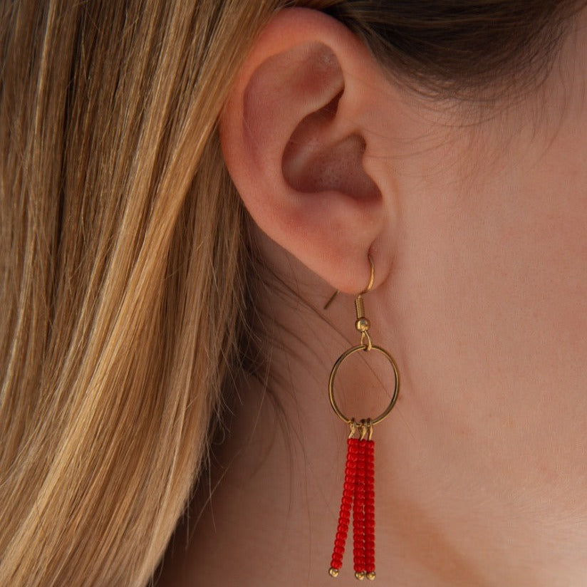 Pendientes Mimosas Rojo